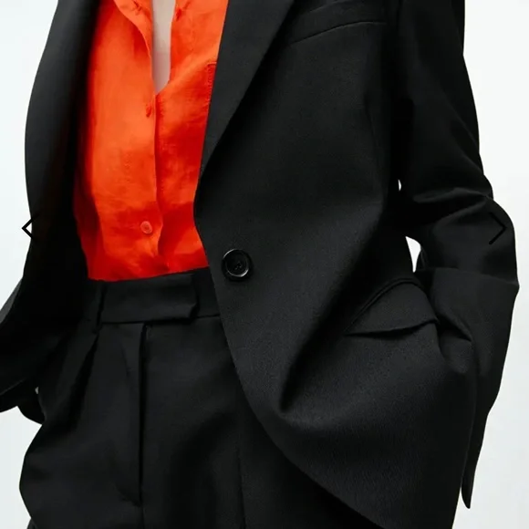 ❌ SOLD ❌ NWT ARKET Oversized Wool Hopsack Blazer in Black - Picture 3 of 8